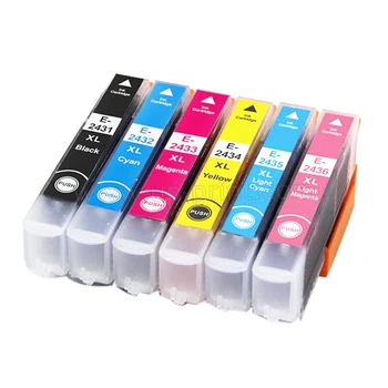 6PK Conjunto de tintas 24XL T2431 - T2436 compatible cartucho de tinta para Epson XP-750 XP-850 XP-950 XP-860 XP-55 XP-760 XP-960 xp-970 de la impresora