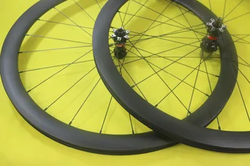 700C 50mm de carretera de carbono disco cubierta ruedas de bicicleta en forma de U de 25mm de ancho de ciclocross de rodadura D411SB D412SB de 6 pernos o bloqueo central