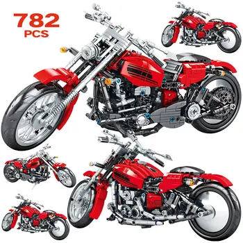 799PCS de la Ciudad de Moto de Carreras de Moto Modelo de Bloques de Construcción Technic Creador de la Motocicleta Vehículos de Ladrillos de Juguetes Para los Niños Regalos