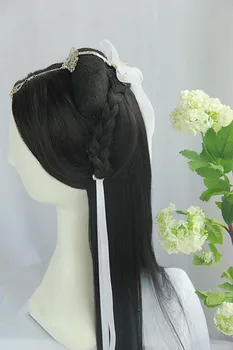 80 cm de largo de la vendimia de las mujeres del cabello y el cabello de flores clásicas de performance de danza de estudio de fotografía cosplay cabello de princesa dress up