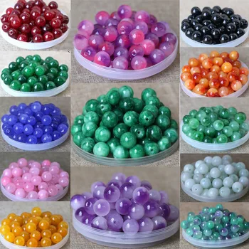 8mm Natural Multicolor Piedra Redonda Perlas del Agujero de Perlas Sueltas Perlas de BRICOLAJE Accesorios de 200 PCS XP30