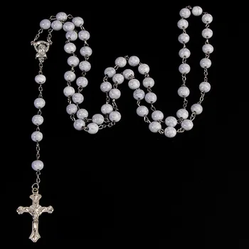 8mm rosario multicolor de perlas de cristal collar, suave bolas de cerámica collar, María rosario. 48 piezas