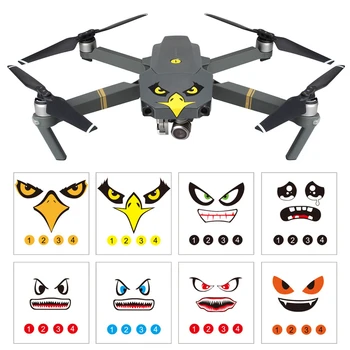 8pcs Pegatina Drone Calcomanía para DJI Mavic Pro Accesorios para DJI Chispa de Arte Águila Sonrisa de Tiburón Sticker Decal la Piel de los Ojos