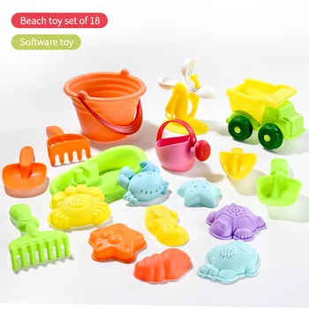 9-26PCS juguetes de playa para niños Set de baño Kit de arena de Mar de Plástico suave balde de la Pala del molde de Agua de juego y diversión de verano Juego