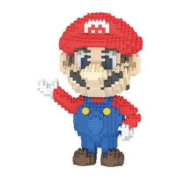 9 modelos de Mini Super Mario Bros Luigi Yoshi Waluigi Bloques de Niños Educativos Micro Mario Cosplay Edificio de Ladrillo Juguetes 44591