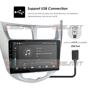 9 Pulgadas 2 Din Android GPS del Coche de Radio para Hyundai Solaris Verna 2010 - 2016 de Navegación del Reproductor USB Control del Volante