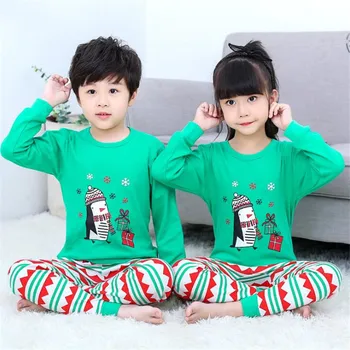 90-160 cm de los Muchachos de los Niños de las Niñas de Navidad Pijamas Otoño Invierno para Niños ropa de dormir de la Familia de Conjuntos de Ropa Bebé Niño ropa de hogar PJS de Tela
