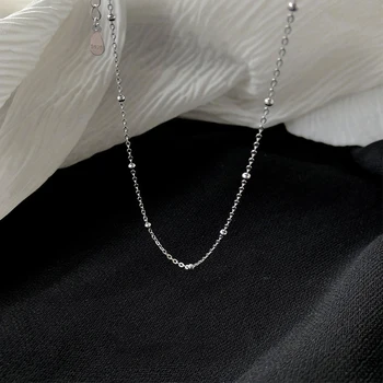 925 Plata Esterlina Pin Corto varilla exquisita perla colgante de collar, elegante y noble, regalo de Navidad