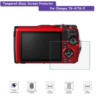 9H Templado Auto-adhesivo de Vidrio LCD Protector de Pantalla del Escudo de la Película para Olympus TG-5/TG-4 Accesorios para la Cámara