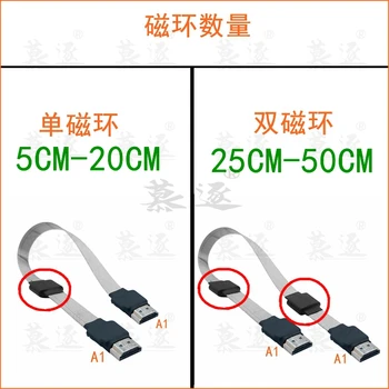 A4 Magnético Anti-interferencia FPV HDMI Hembra a Mini Micro HDMI Macho HDTV FPC Cable Plano para HDTV Multicopter 86598