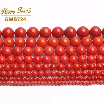 AAA Natural Rojo Coral Perlas Para la Joyería Ronda Suelto Perlas de Bricolaje Pulsera de la Joyería del Collar 15inches 2/3/4/6/8mm-(F01187)
