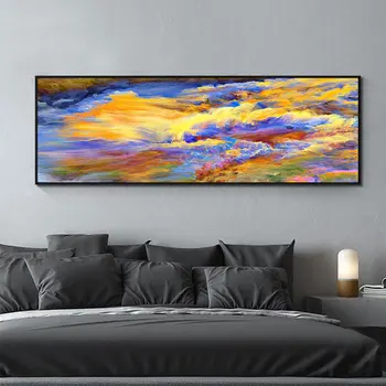 AAHH Lienzo de Pintura de Gran Tamaño en la Nube de la Pintura Abstracta de Colores de la Pared del Arte de los Carteles de la Nube de Imagen de Decoración para el Hogar Sin el Marco