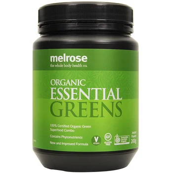 ABM Melrose Orgánicos Esenciales Verde Superfood Nutrientes del Trigo de la Hierba de Cebada Espirulina en Polvo de salud y bienestar de Fibra Dietética