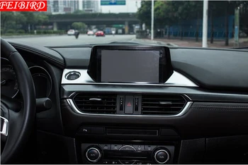 ABS Cromado de Navegación GPS de la Pantalla de Visualización de la Decoración de la Cubierta del Panel de Guarnecido Interior Para Mazda 6 Sedán & Wagon 2016 2017