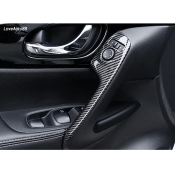 ABS Cromado Mate guarnecido interior apoyabrazos de la puerta de la decoración de la cubierta de la moldura Panel Interior de la Puerta Tire de la Manija de ajuste Para el Nissan X-Trail Xtrail T32
