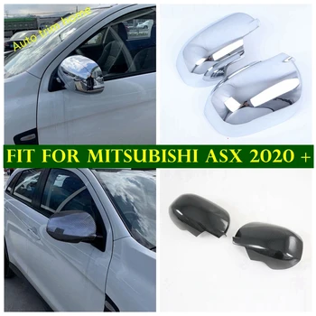 ABS Cromo / de Fibra de Carbono Aspecto Exterior Reinstale el Kit de Ajuste Para Mitsubishi ASX 2020 2021 Espejo Retrovisor Tapas de la Decoración de la Cubierta de Recorte