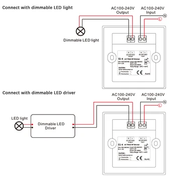 AC Triac LED 220V 230V 110V Regulable con Mando Interruptor Controlador para Bombilla LED Lámparas de Luz(Blanco/Negro)