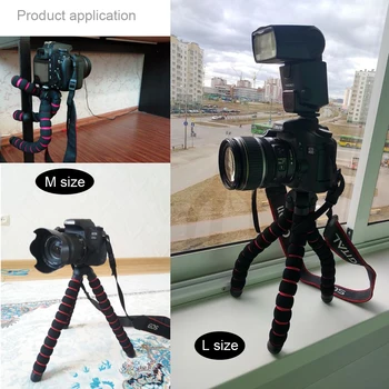 Accesorios de cámara Flexible Esponja Pulpo Trípode para CanonNikonSony Go Pro 8 7 6 5 4 H8 Sj9 Sj7 DJI OSMO Teléfono Móvil Redmi 7