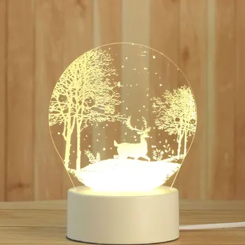 Acrílico 3D LED de la Lámpara de Creative 3D LED de las Luces de la Noche 3D Ilusión de la Lámpara de Mesa Para Cumpleaños Festival de los Niños Decorar Regalos
