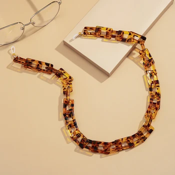 Acrílico de Leopardo de Impresión de Vasos de la Cadena de Correas de soporte de Gafas de sol Cordón gafas de Lectura de la Cadena en el Cuello, Gafas de Accesorios 2021