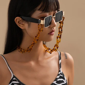 Acrílico de Leopardo de Impresión de Vasos de la Cadena de Correas de soporte de Gafas de sol Cordón gafas de Lectura de la Cadena en el Cuello, Gafas de Accesorios 2021