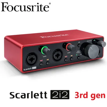 Actualizado Nuevo FOCUSRITE Scarlett 2i2 la 3ª generación de profesionales de grabación de sonido de la tarjeta de interfaz de audio USB con preamplificador de micrófono