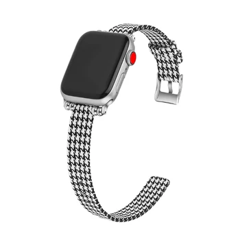 Adelgaza la correa de lona para el Apple watch banda de 40 mm 38 mm 44 mm 42 mm de iwatch pulsera 6/5/4/3/2/SE nylon de mujer pulsera de la correa de accesorios