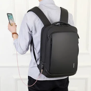 Adisputent de 15,6 Pulgadas Portátil de la Mochila para Hombre Mochilas Business Notebook Mochila Impermeable mochila de Carga USB de Viaje Bagpack