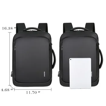 Adisputent de 15,6 Pulgadas Portátil de la Mochila para Hombre Mochilas Business Notebook Mochila Impermeable mochila de Carga USB de Viaje Bagpack
