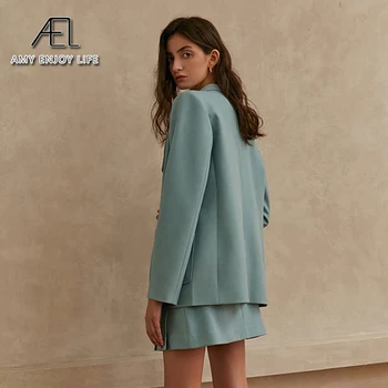 AEL Primavera Verano de la Mini Falda de las Mujeres Viscosa de Alta en la Cintura Una Línea de Ropa de Azul Y Rosa 10572