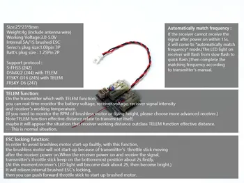 AEORC RX24X de la serie Mini Micro RX 4CH Receptor Integrado 1S 5A cepillado ESC lineal Servo(1.00 Clavija 3P) Enchufe Con TELEM