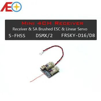 AEORC RX24X de la serie Mini Micro RX 4CH Receptor Integrado 1S 5A cepillado ESC lineal Servo(1.00 Clavija 3P) Enchufe Con TELEM