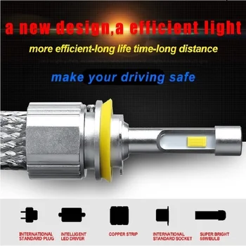AFAECAR faro de coche H7 LED H4 H8/H9/H11 HB3/9005 HB4/9006 9007 h3 H1 880 bulbo auto