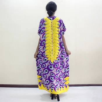 Africanas de la ropa del Tranditional Largo Suelto Vestido Vintage Dashiki caftán étnicos africanos vestidos para las mujeres con bufanda