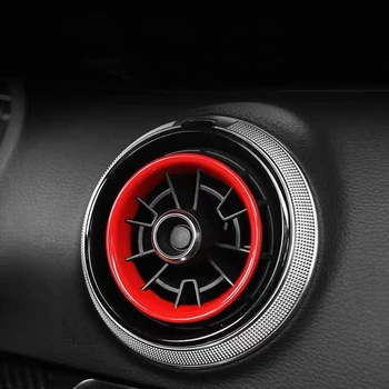 Aire Acondicionado Central Toma Círculos Decorativos Pegatinas de ajuste Para el Audi A3 8V 2013-2019 Coche Estilo Interior Modificado