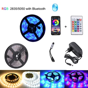 AIRSIX Bluetooth LED Franja de luces led del RGB de la tira de 5050 2 DC12V Luz de LED 5m 10m 835 15m 20m Bluetooth navidad 16298