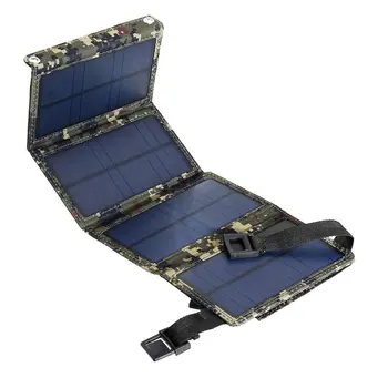 Al aire libre Portátil Plegable Impermeable Plegable Panel Solar Cargador de Móvil del Banco del Poder 10000mAh para el teléfono Móvil de la Batería de Doble Puerto USB