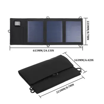 Al aire libre Portátil Plegable Impermeable Plegable Panel Solar Cargador de Móvil del Banco del Poder 10000mAh para el teléfono Móvil de la Batería de Doble Puerto USB