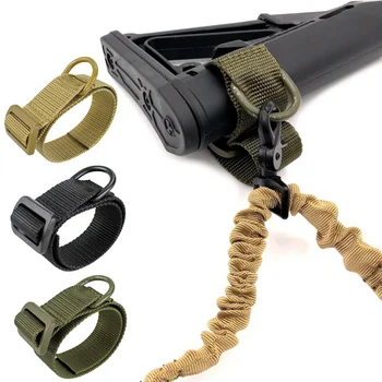 Al aire libre Tácticas de Airsoft Multi-función de la Pistola de Cuerda Culata Culata Arnés Adaptador de Rifle Cinturón de la Pistola Cuerda Atada con Accesorios de Caza