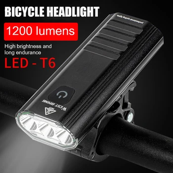 Al OESTE de la BICICLETA de 3000 Lumen Luz de la Bici de 3 T6 LED USB 5200mAh batería Recargable de MTB Delantera y Trasera de la Lámpara Impermeable Linterna Con 2 Corchetes