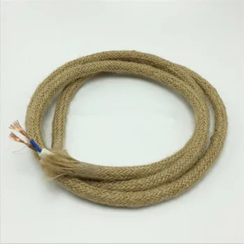 Al por mayor de la Vendimia de color marrón de la Vendimia de la cuerda de Tejido Conductor de Cobre Eletrical Cable 2*0,75 mm,retro cuerda de alambre cable eléctrico