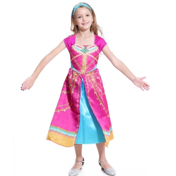 Aladdin Jazmín Vestido De Princesa Para Niñas Adolescentes Aladdin Niños De Navidad Rosa Vestidos De La Coronación De La Fiesta De Disfraces De Cosplay Infantil De Tela