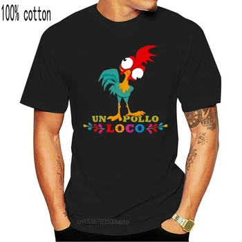 Algodón O-cuello de la impresión Personalizada Camiseta de camiseta de los Hombres de la Onu Pollo Loco - Heihei las Mujeres T-Shirt