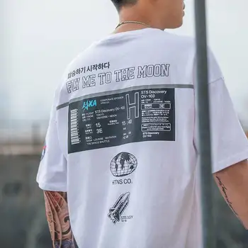 Algodón T camisa de los hombres de la calle alta de t-shirt de hip hop t-shirt hombres mujeres par blusa de verano de 2019 casual suelto de la camiseta de la ropa de los varones