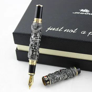 Alta Calidad de Lujo JinHao Dragón Pluma Vintage de 0,5 MM de la Plumilla Tinta de Bolígrafos para Escribir Suministros de Oficina papelería caneta tinteiro