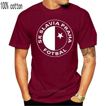 Amargo Cooffee Nueva Sk Slavia Praha Camiseta de República checa Praga Algodón de Calidad de Impresión T-Shirt Para Hombres, Además de Tamaño S-5xl