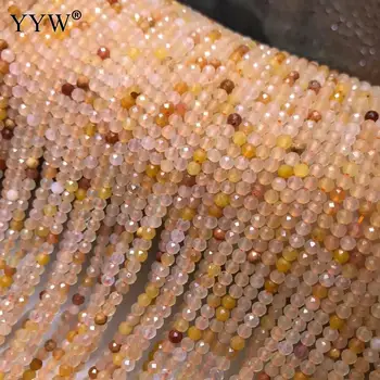 Amarillo Natural Jades de la Joyería de Perlas Haciendo 3mm de piedra de la Gema de la Ronda Suelta Perlas Mayorista 15inch de BRICOLAJE Pulsera del Collar de los Pendientes