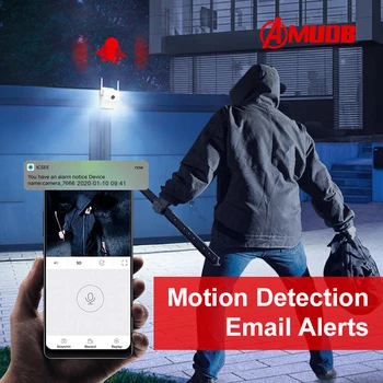 AMUDB Reflector al aire libre de la Casa de Seguridad de la Cámara 1080P 2.4 G WiFi Cámara de Visión Nocturna con LED Sensor de Movimiento de la Pared la Luz de la Cámara