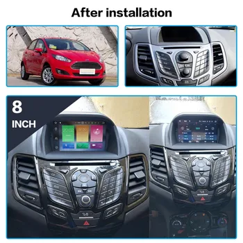 Android 10.0 CD Reproductor de DVD Para Ford Fiesta 2013-2016 de la pantalla Táctil Multimedia de Navegación GPS Espejo Enlace PX6 4GB+64G unidad central de WIFI