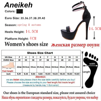 Aneikeh de la Moda de la Serpentina de las Mujeres Sandalias Super Alto Talón Abierto El Toe Sandalias de Gladiador Delgada Talón del club Sexy Sandalias de Bombas Zapatos